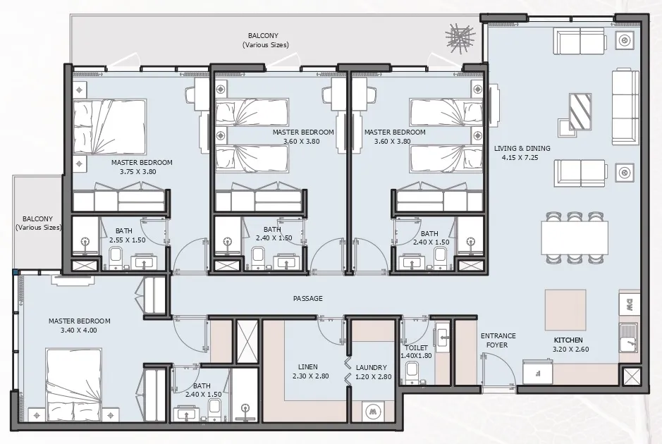 Verdana V 4 bed floor plan, 1,843 sqft