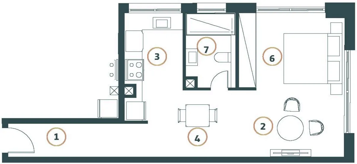 Whitestone Residences Studio floor plan, 509 sqft