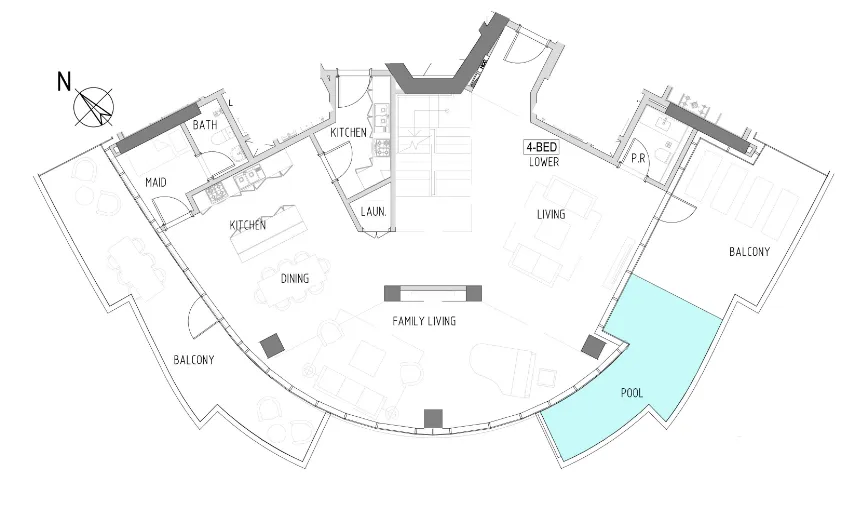 Canal Heights 4 bed floor plan, 4,381 sqft