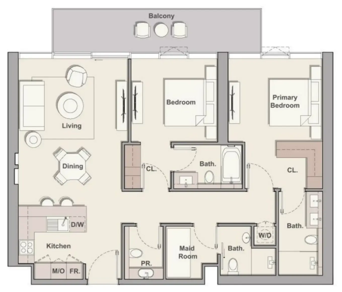 Soto Grande 2 bed floor plan, 1,276 sqft