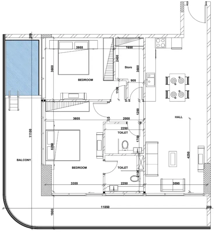 Peace Lagoons 2 2 bed floor plan, 1,429 sqft
