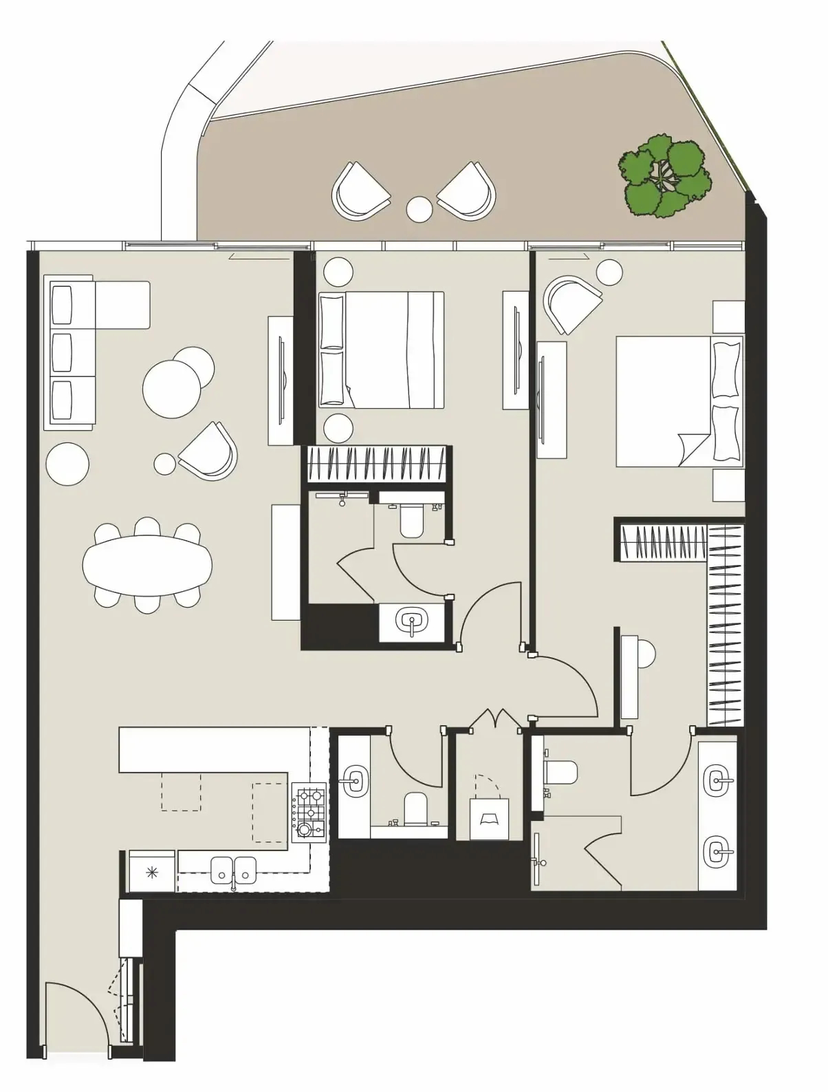 Artistry One Residences 2 bed floor plan, 1,471 sqft