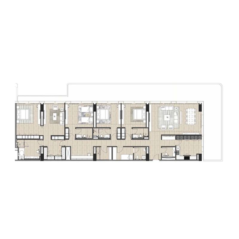 Juman 1 4 bed floor plan, 3,740 sqft