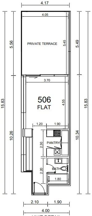 11 Hills Park Studio floor plan, 660 sqft