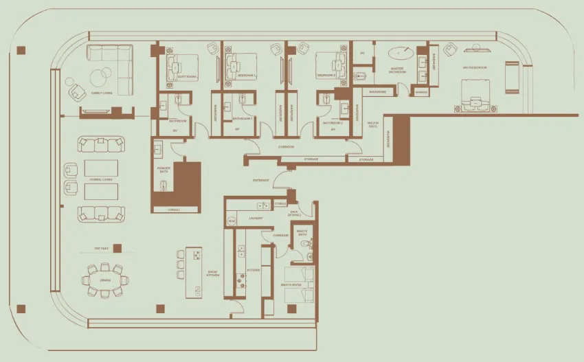 Eden House The Park 4 bed floor plan, 6,857 sqft