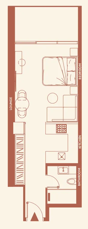 11 Hills Park Studio floor plan, 501 – 506 sqft