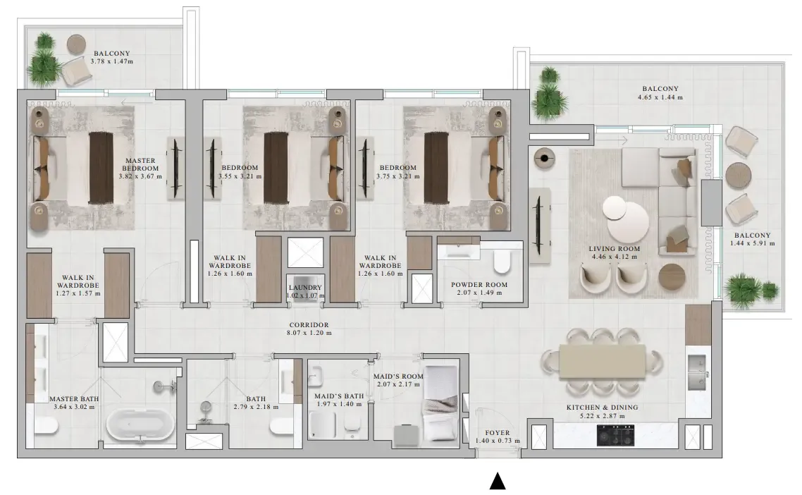 Rosehill 3 bed floor plan, 1,745 sqft