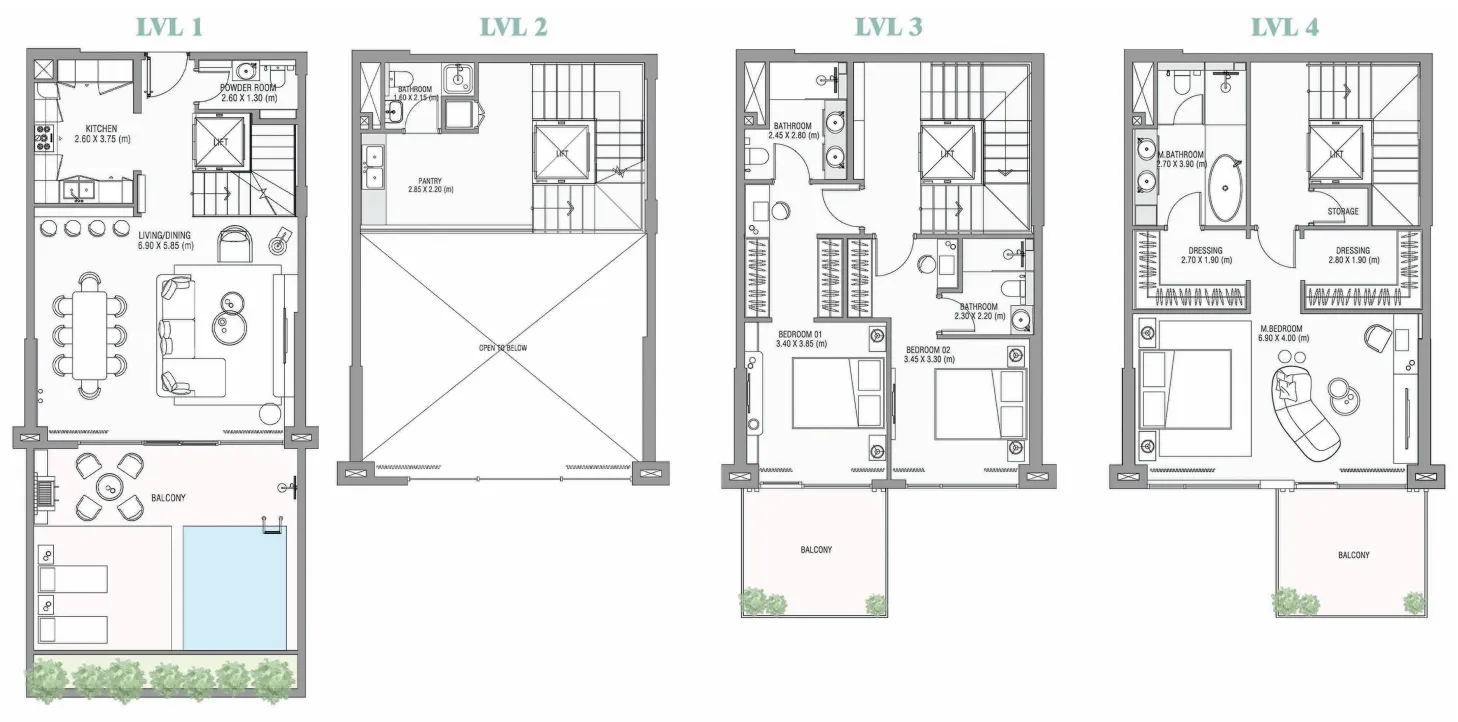 Ayamore Residence 3 bed floor plan, 3,358 – 3,364 sqft
