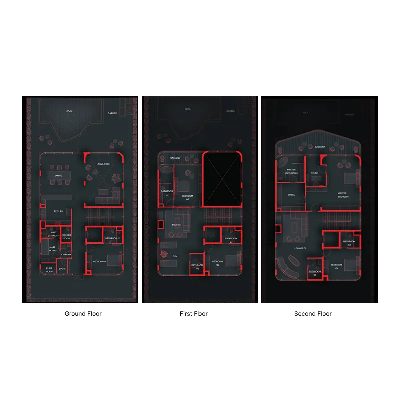 Tonino Lamborghini Residences by BNW Developments 5 bed floor plan, 9,069 – 9,190 sqft