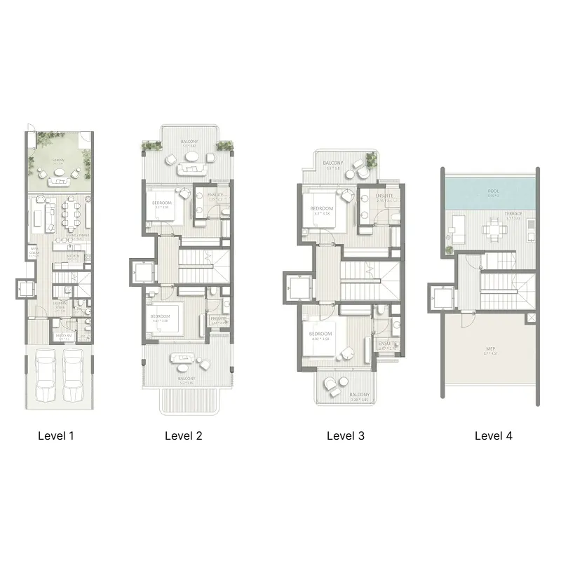 Sol Terra Casa 4 bed floor plan, 3,224 sqft