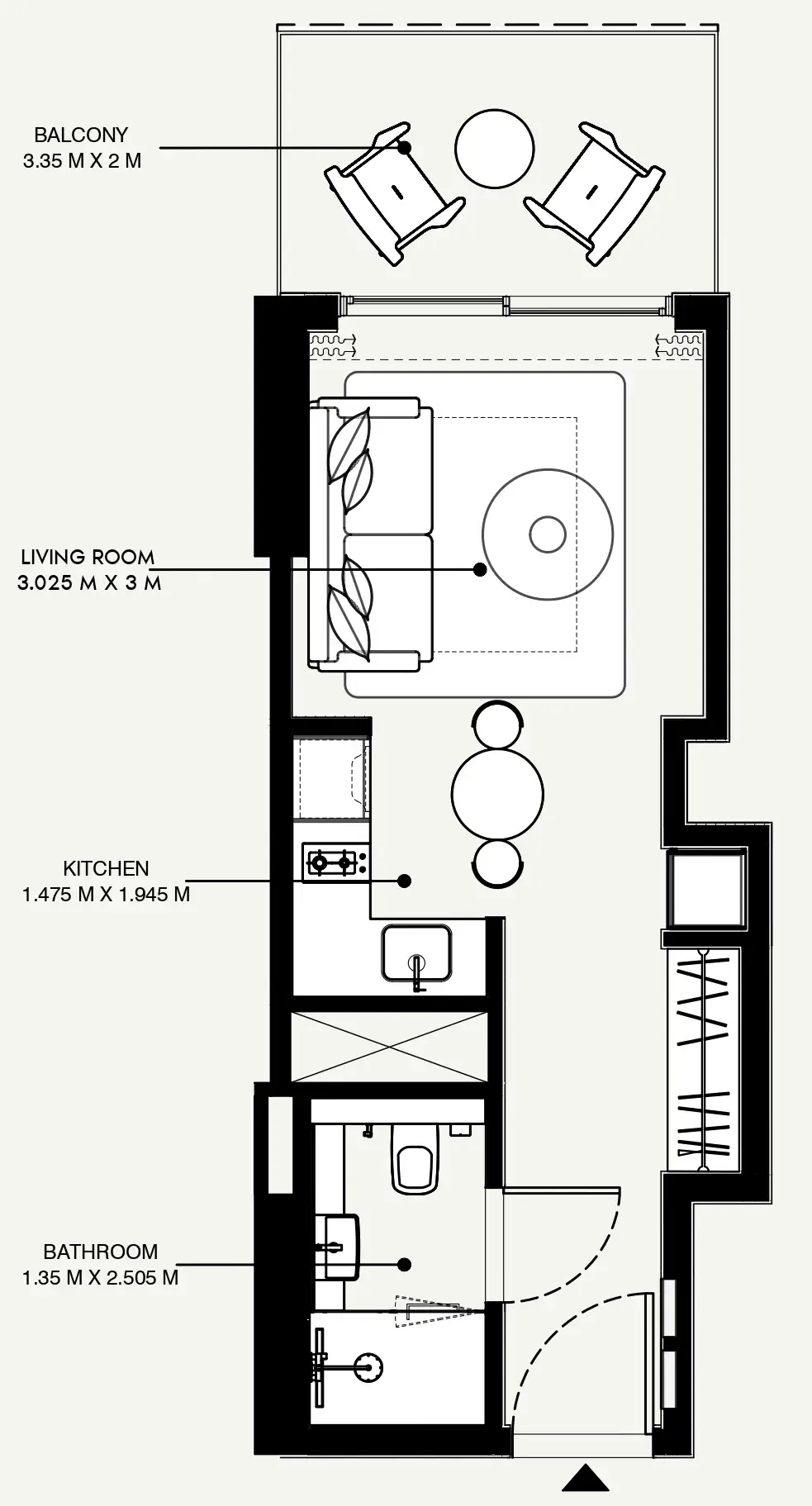 Azizi Venice Studio floor plan, 360 sqft