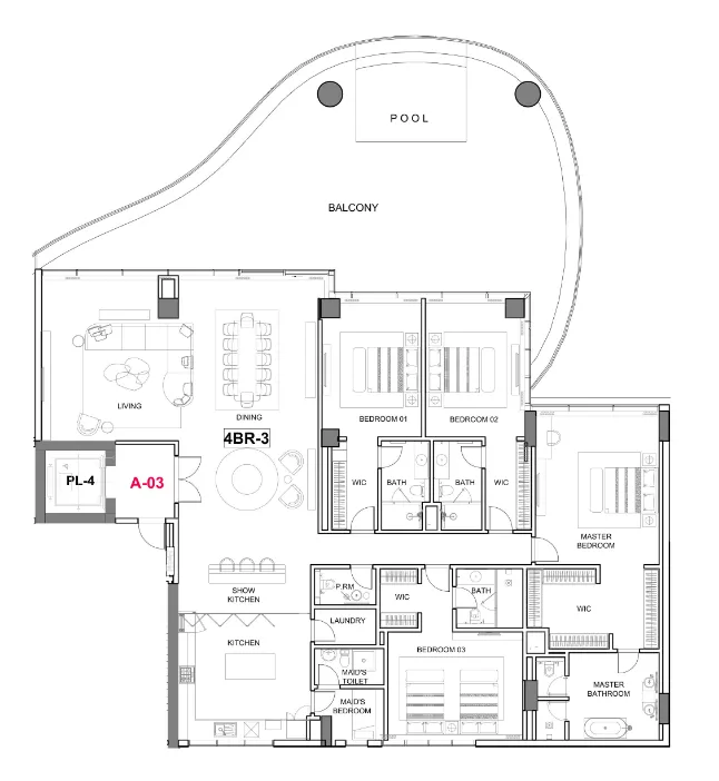 Cavalli Couture 4 bed floor plan, 5,741 sqft
