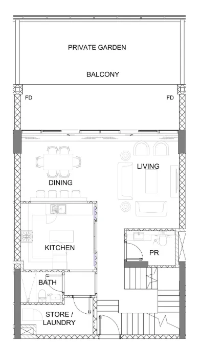 Golf Greens 2 bed floor plan, 2,488 sqft
