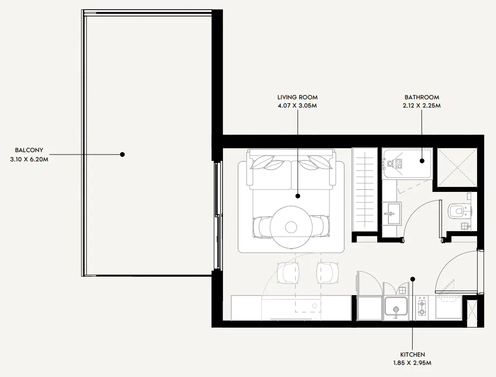 Azizi Sakandar Studio floor plan, 483 sqft
