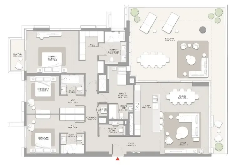 City Walk Crestlane 3 bed floor plan, 3,129 sqft