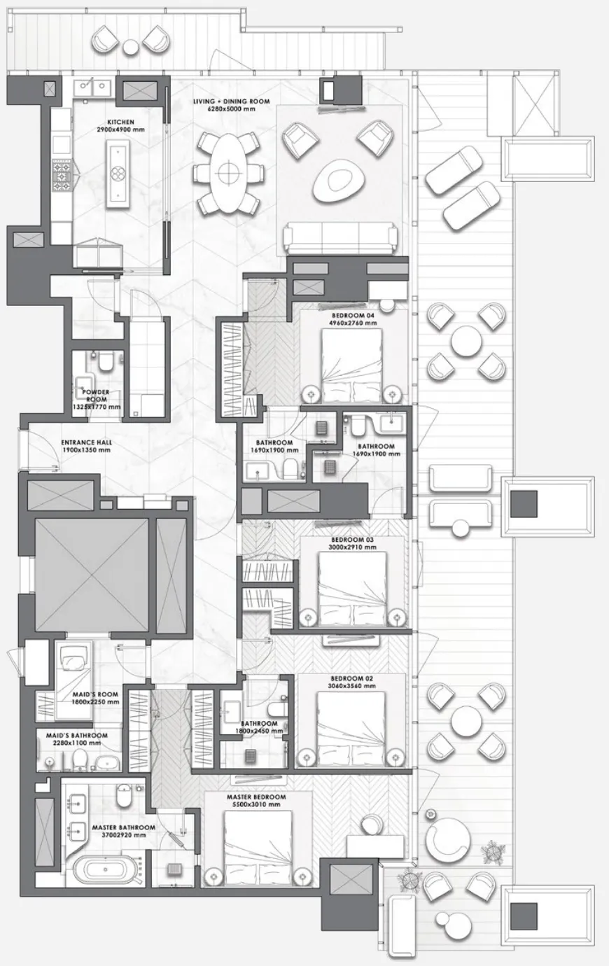 DaVinci 4 bed floor plan, 2,855 sqft