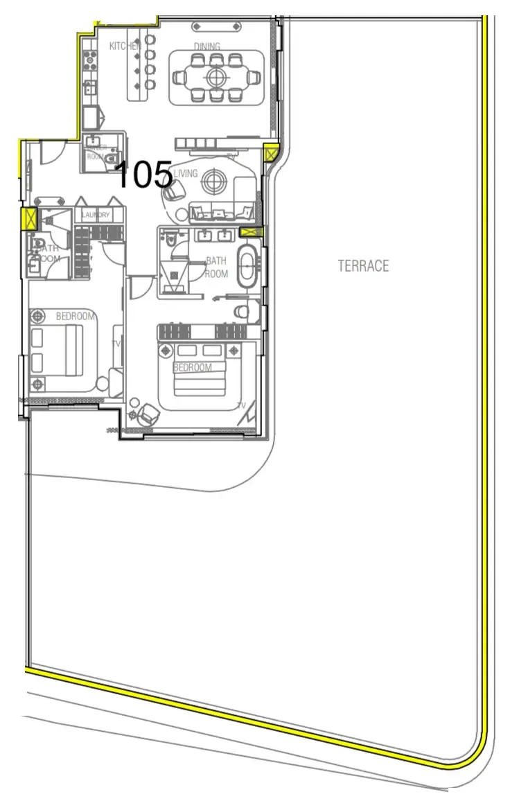 Sofitel Residences 2 bed floor plan, 5,381 sqft