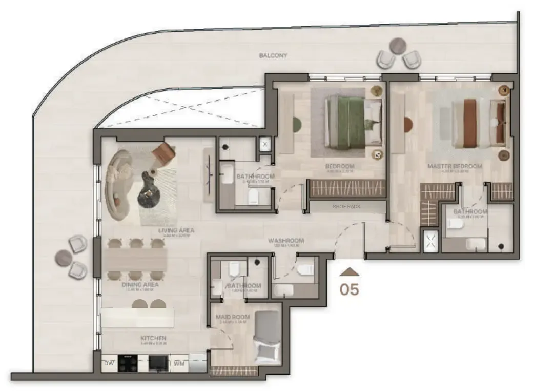 Stax 2 bed floor plan, 1,475 sqft