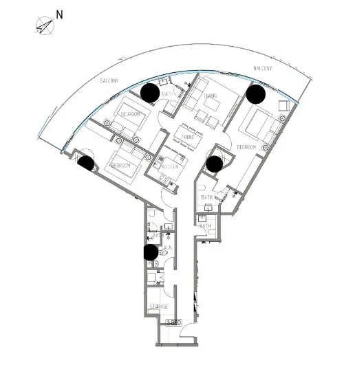 Damac Casa 3 bed floor plan, 2,061 sqft