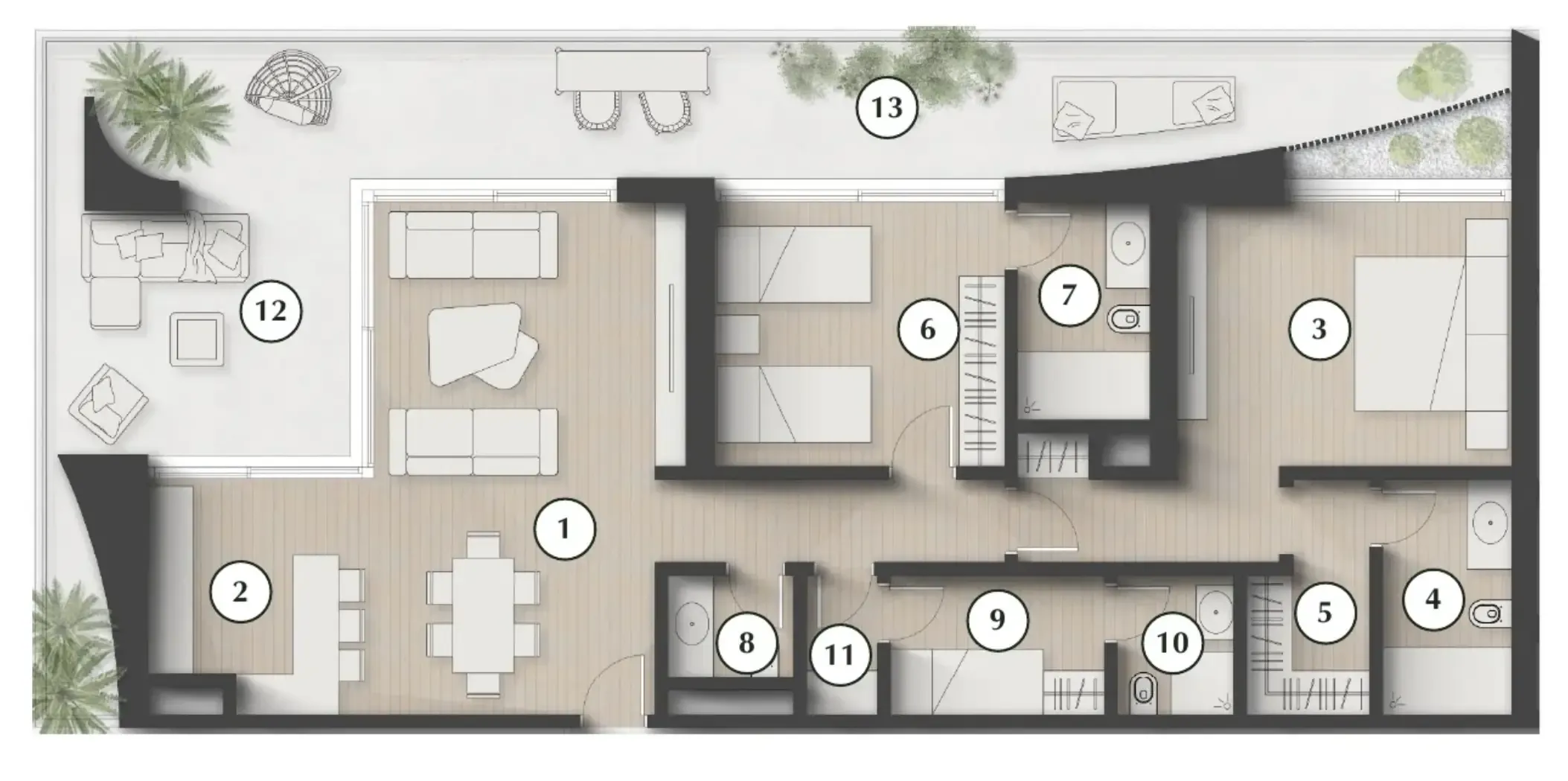Lunaya Terraces 2 bed floor plan, 1,880 sqft