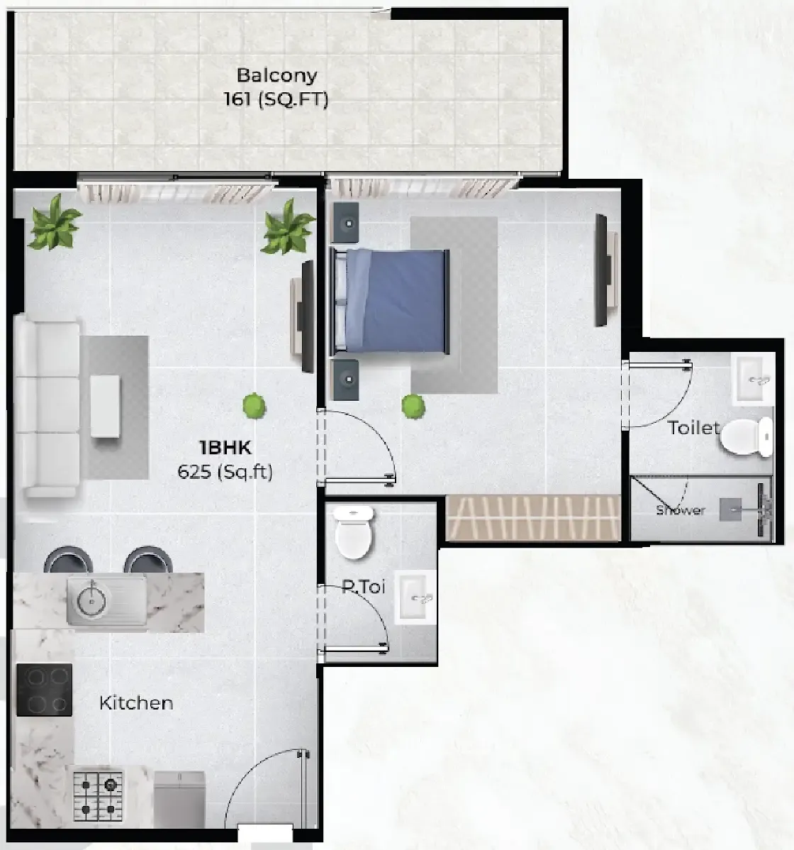 Chapter 02 by Newbury 1 bed floor plan, 786 sqft