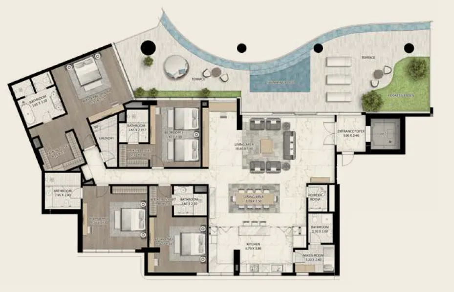 Cavalli Couture 4 bed floor plan, 5,149 sqft