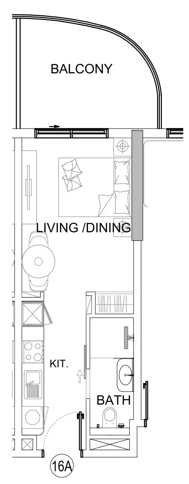 Damac Lagoons Views Phase 3 Studio floor plan, 412 – 424 sqft