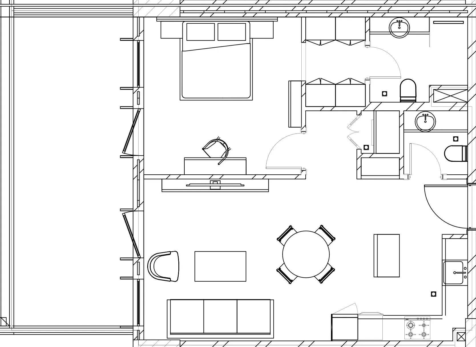 Berkeley Square 1 bed floor plan, 904 sqft