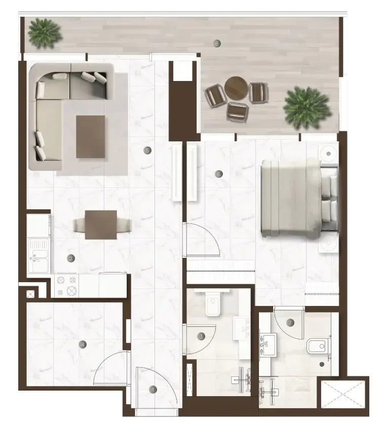 Onda by Kasco 1 bed floor plan, 655 – 656 sqft