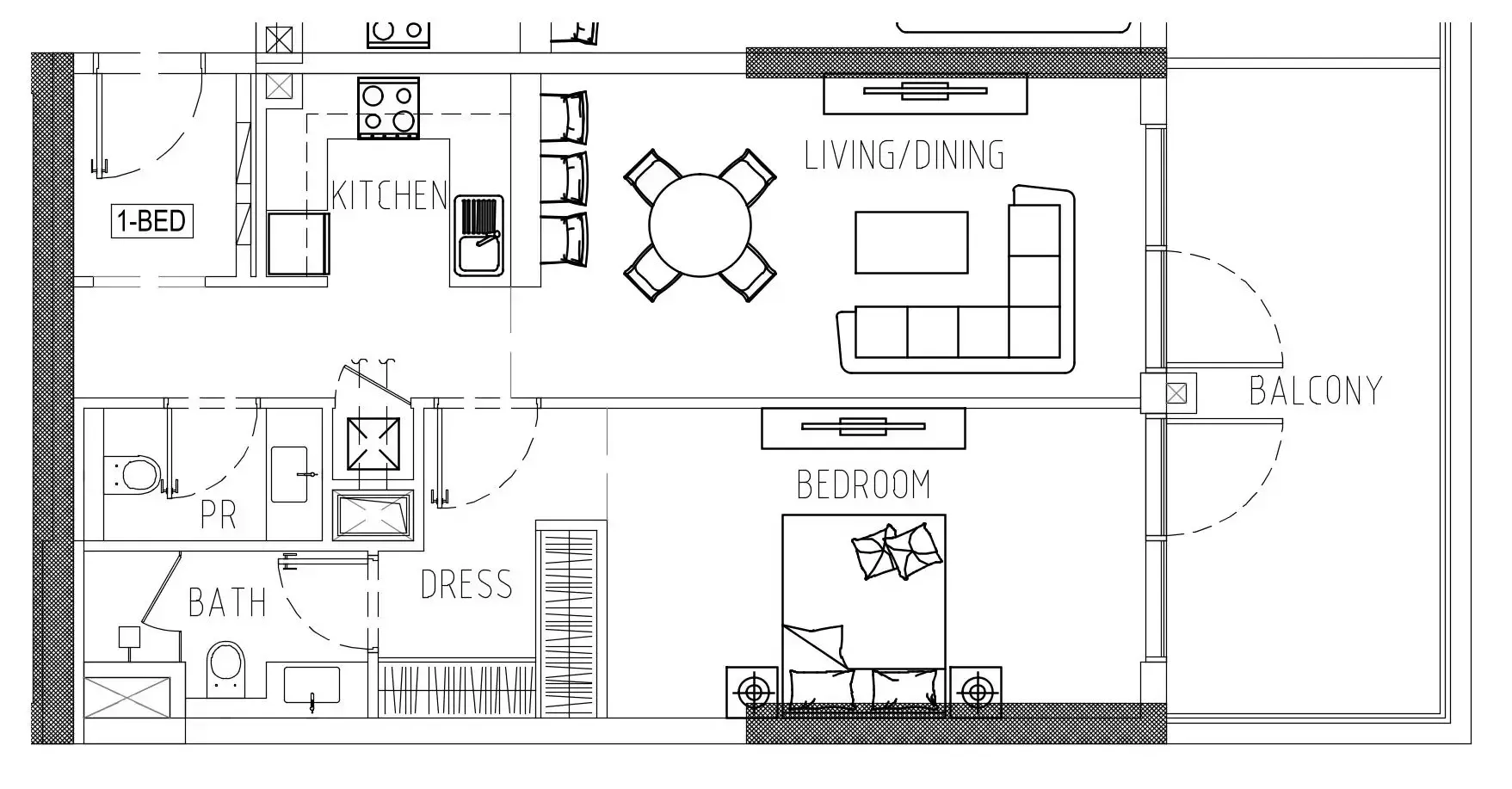 Damac Riverside Views 1 bed floor plan, 946 sqft
