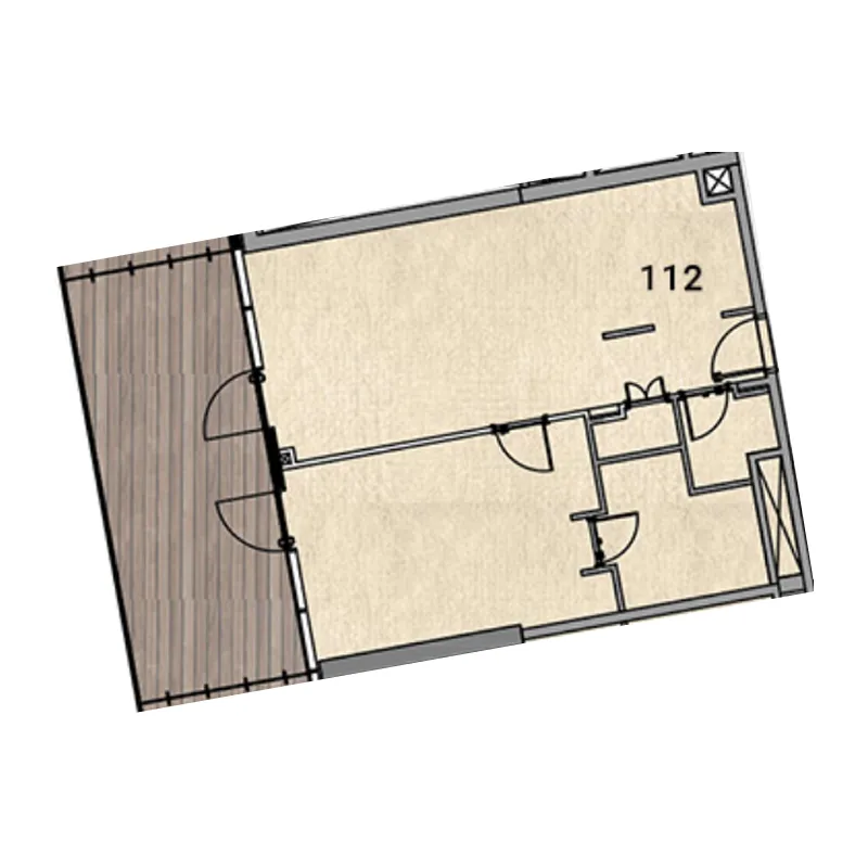 Aqua Arc 1 bed floor plan, 1,163 sqft