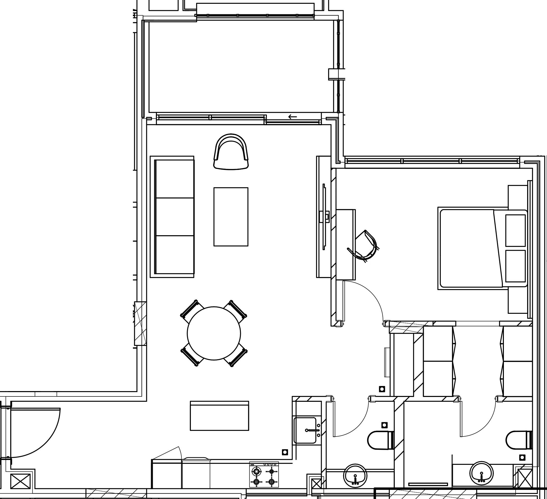 Berkeley Square 1 bed floor plan, 787 sqft