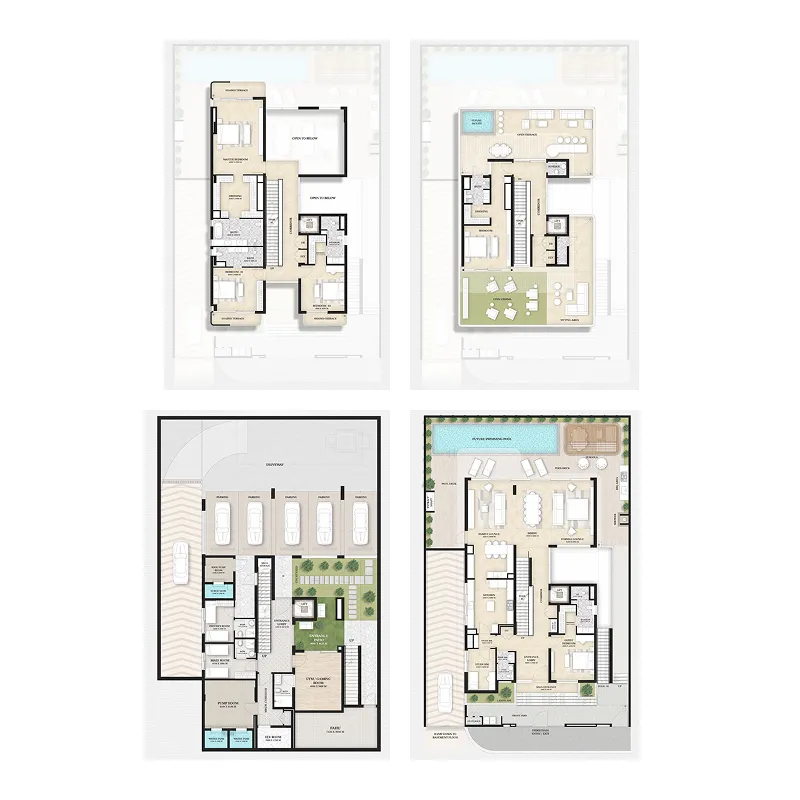 Wellington Grand Villas 5 bed floor plan, 12,189 sqft