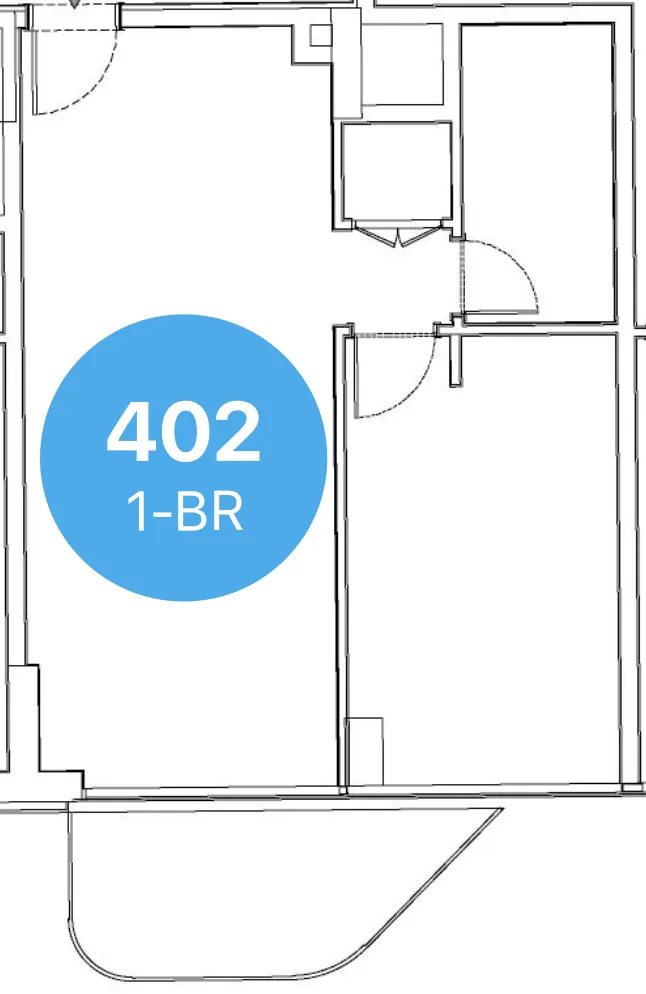 Edgewater Residences 1, 2 and 3 1 bed floor plan, 789 sqft
