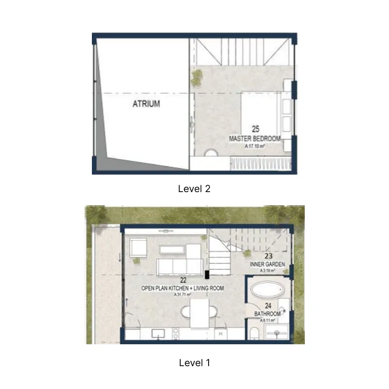 Sekar 1 bed floor plan, 625 sqft