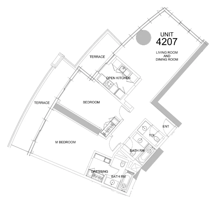 Damac Towers by Paramount 2 bed floor plan, 1,515 sqft
