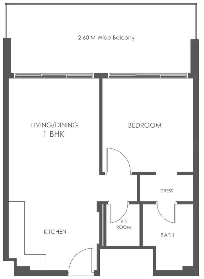 Al Haseen Residences 5 1 bed floor plan, 744 sqft