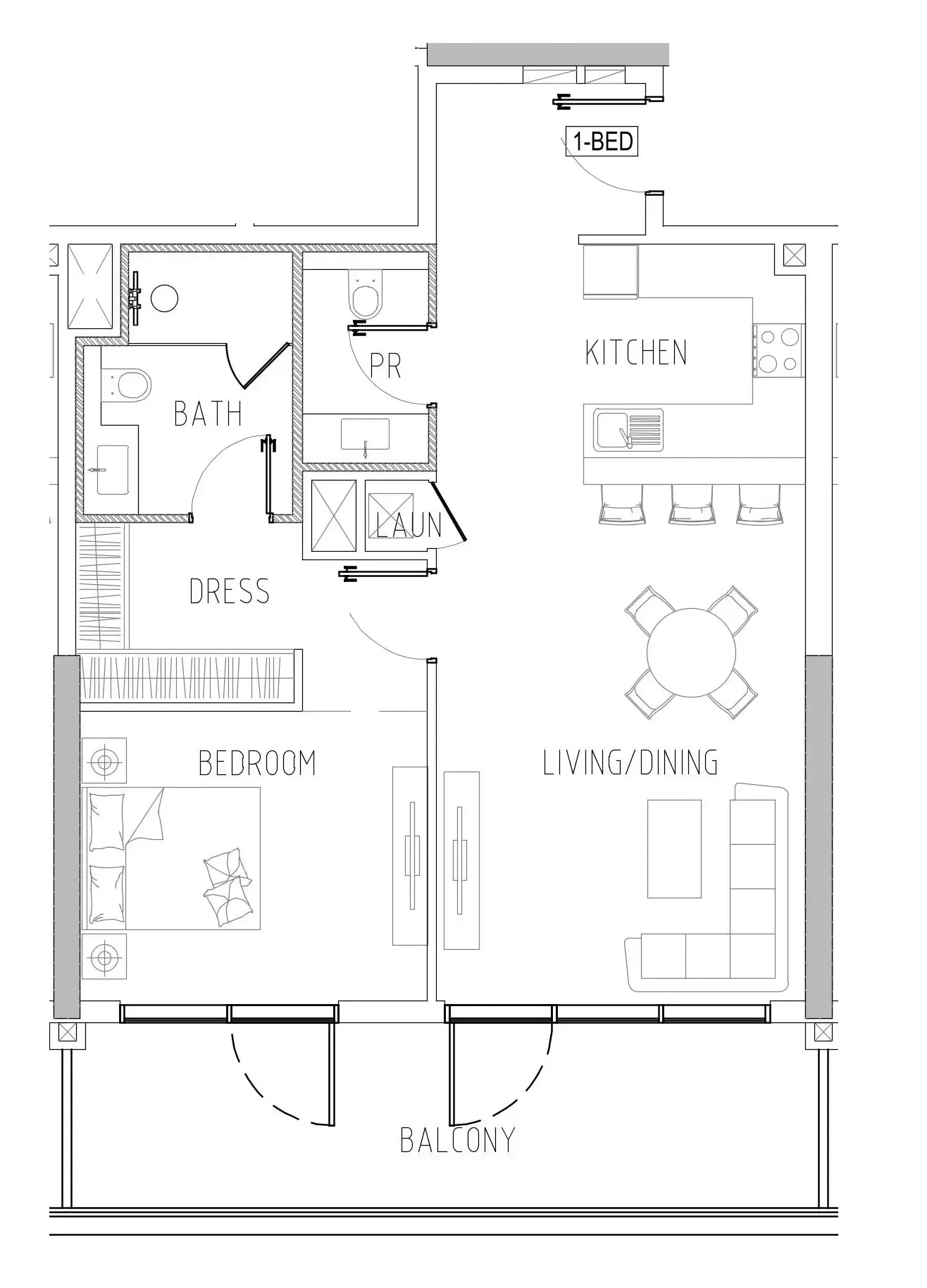 Damac Riverside Views 1 bed floor plan, 1,042 sqft