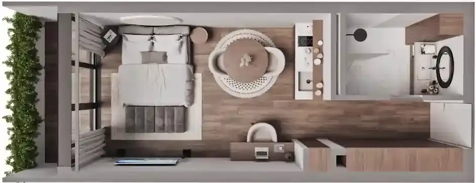 Sunny Moon Studio floor plan, 421 – 737 sqft