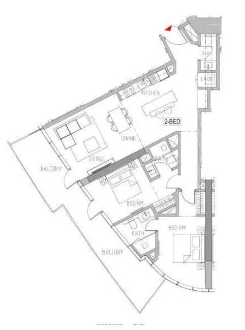 Canal Heights 2 bed floor plan, 1,321 sqft