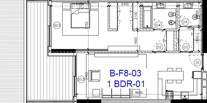 Gateway Porto Al Zorah 1 bed floor plan, 1,187 sqft