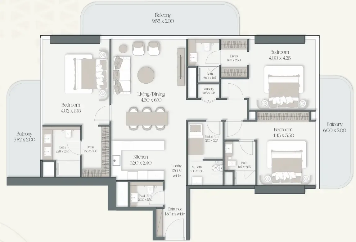 The Caden by Prescott 3 bed floor plan, 2,110 – 2,131 sqft