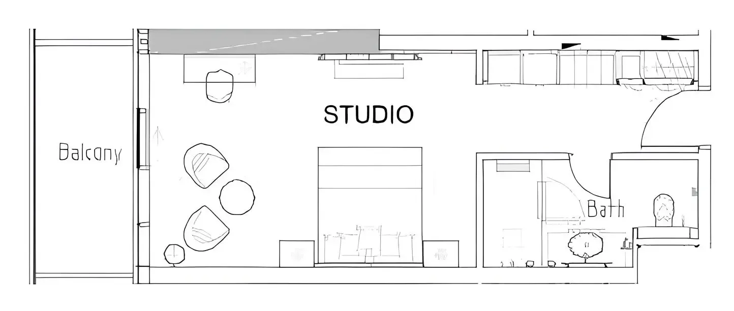 Damac Hills - Artesia Studio floor plan, 500 sqft