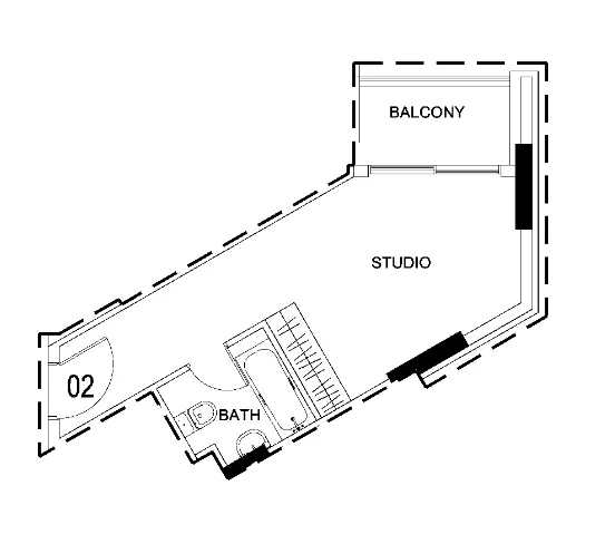 Damac Hills 2 - Hotel Edge by Rotana Studio floor plan, 434 sqft