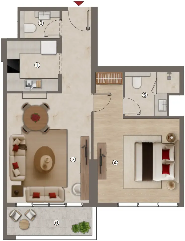 Ramada Residences by Wyndham 1 bed floor plan, 768 – 1,446 sqft