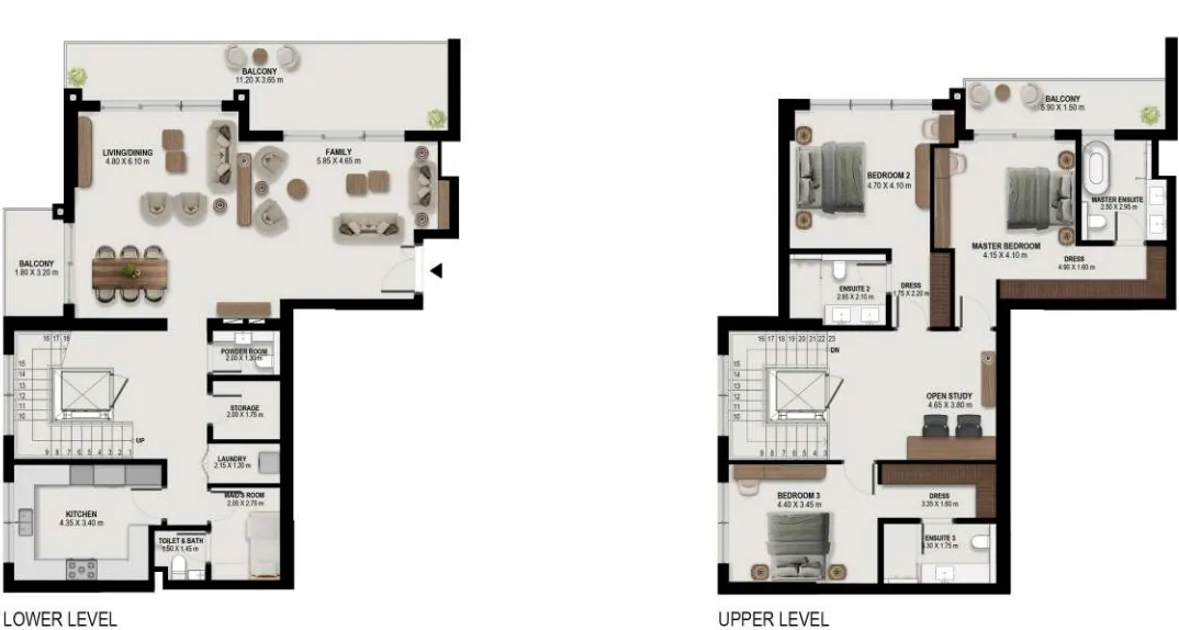 Boulevard Park at Wasl Gate 3 bed floor plan, 3,540 sqft