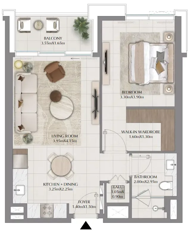 Terra Woods 1 bed floor plan, 746 – 764 sqft