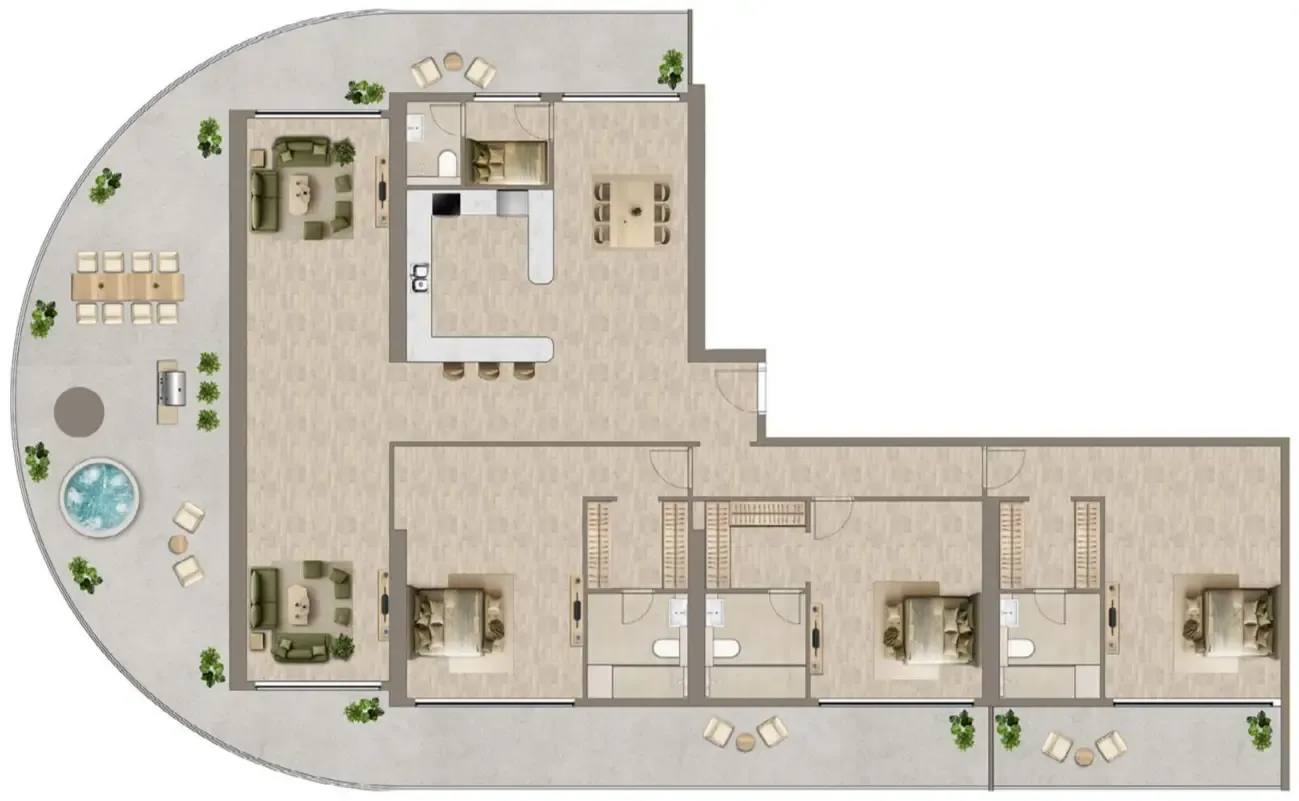Colibri Views 3 bed floor plan, 4,073 sqft