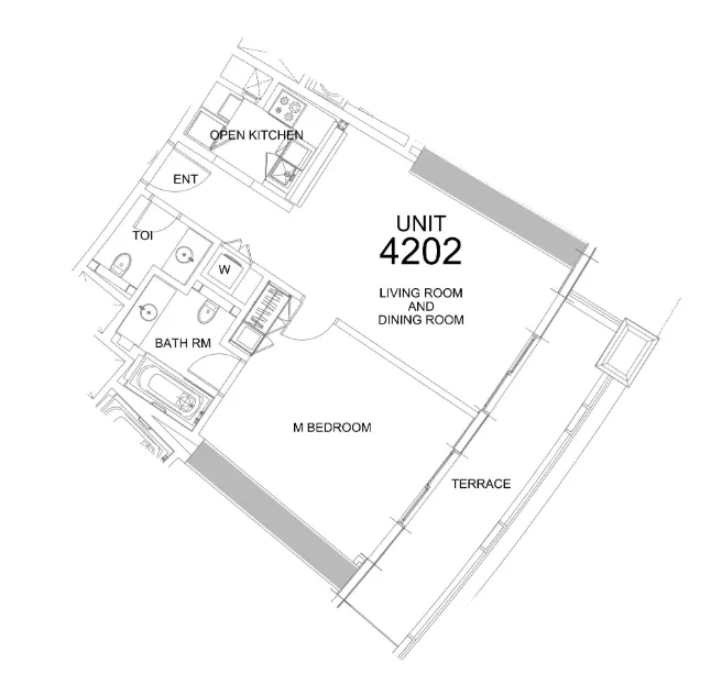 Damac Towers by Paramount 1 bed floor plan, 948 sqft