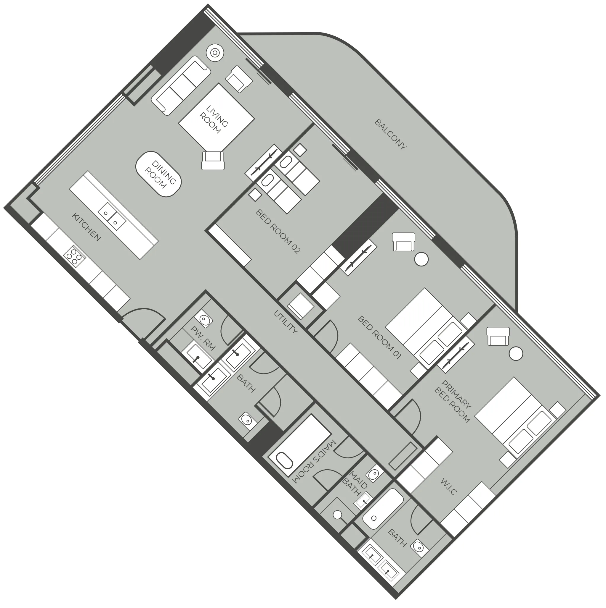 Parkway by Prestige One 3 bed floor plan, 1,736 – 1,737 sqft